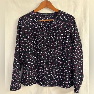 Women’s Jones New York Black Heart Print Blouse